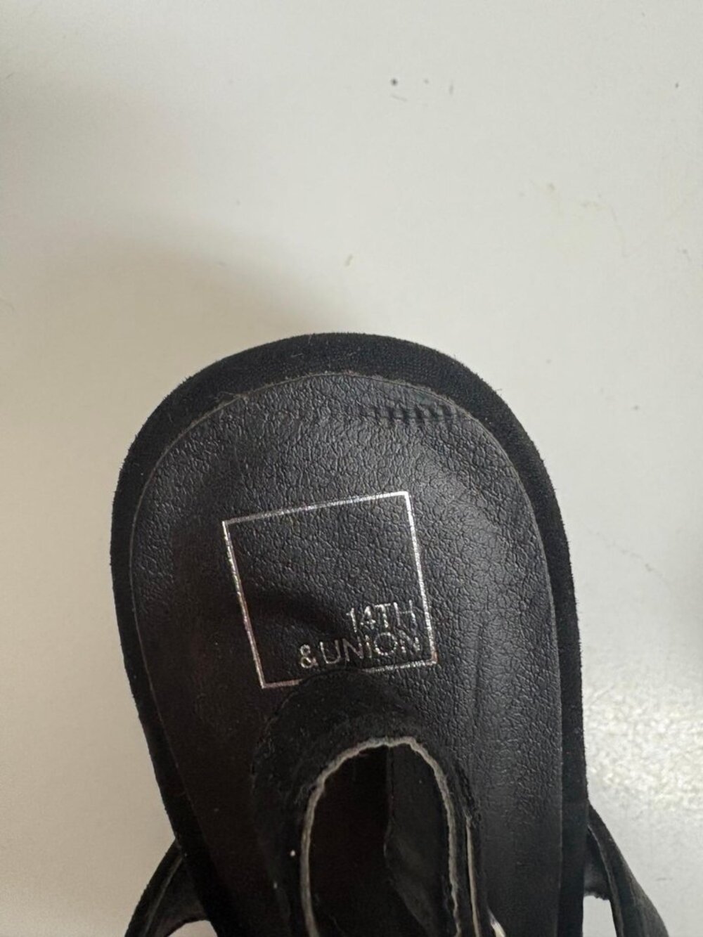 14th & Union Women's Black Block Heel Sandals 7.5 Grommet Strap - Picture 4 of 7